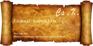 Csányi Kornélia névjegykártya